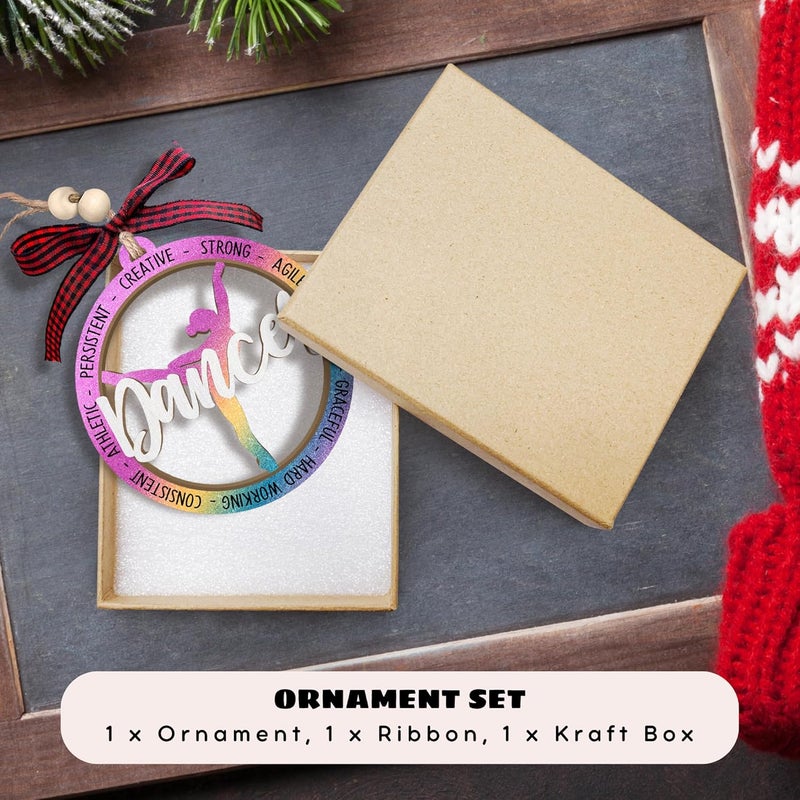 MAPDTWO Dance Ornament - Dancer Christmas Ornaments for Tree - Dancing Thank You Gifts for Dance Teacher Instructor, Girl, Team - Dancer Gifts for Women, Teens - 2 Layered Wood Ornament 2025 - Image 3